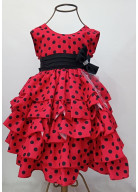 VESTIDO MINNIE BOLAS PRETAS TAM. 1 E 3